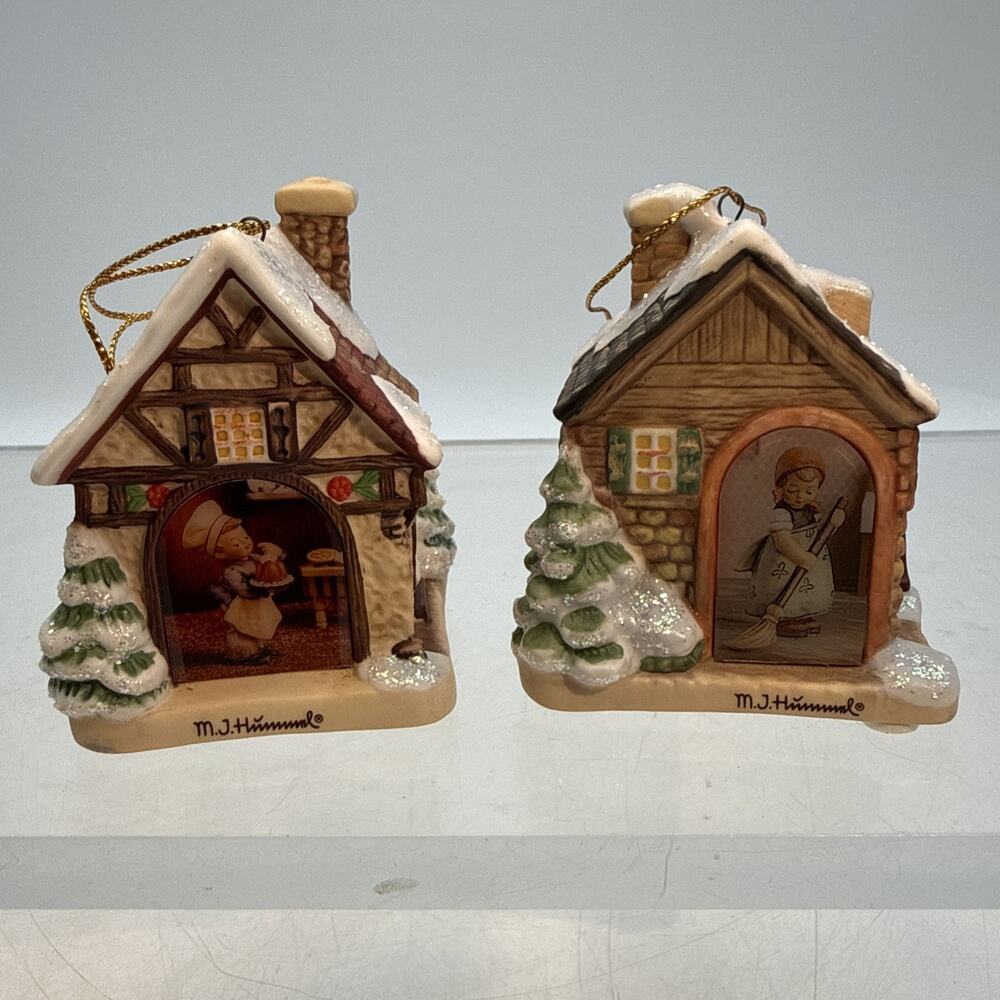 Hummel Bavarian Village 2 Ornaments / Light Covers Goebel Bakery & Cottage